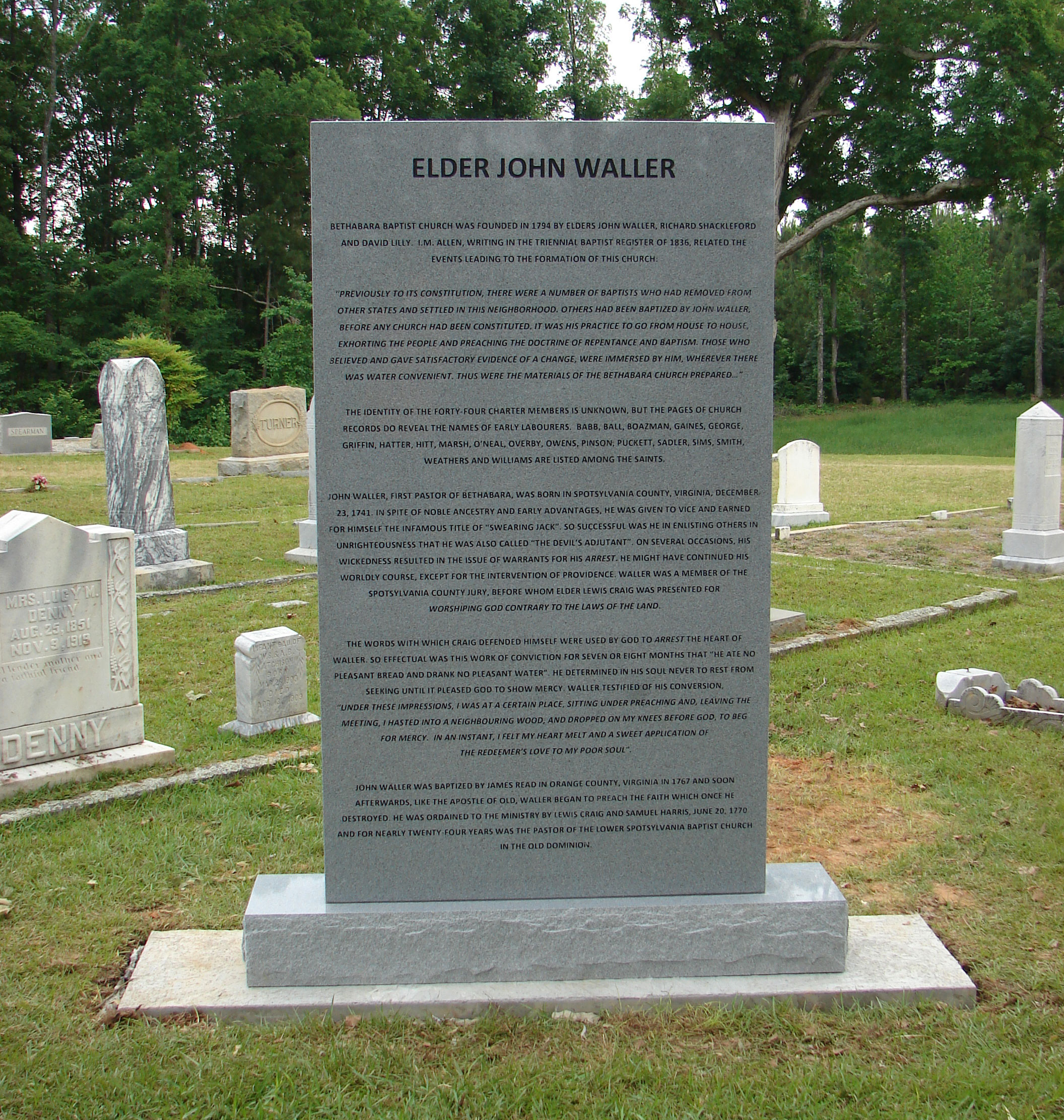 Elder John Waller Memorial